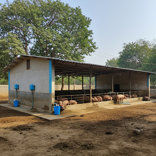 Sustainable Modern Pig Farm Piglets Sections